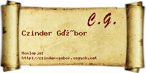 Czinder Gábor névjegykártya