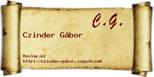 Czinder Gábor névjegykártya